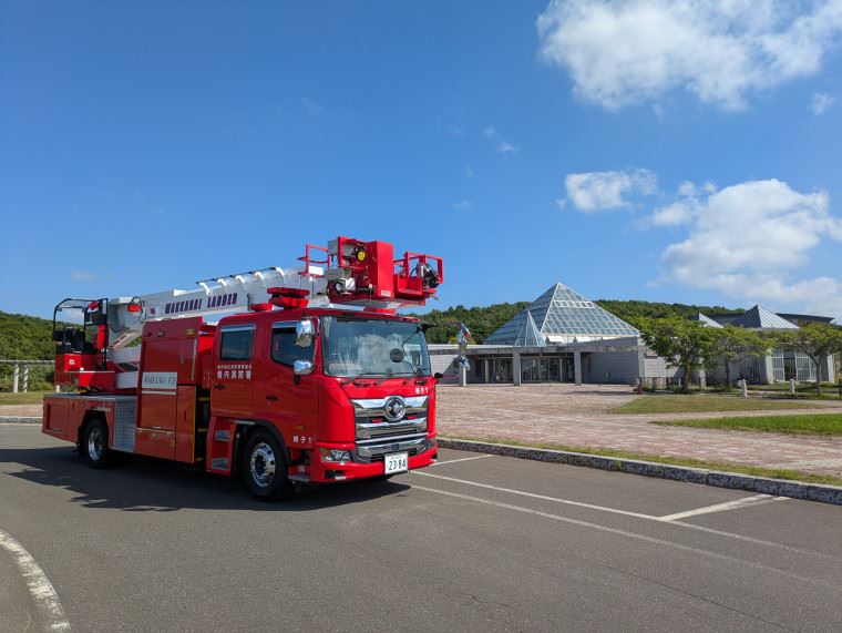 宗谷ふれあい公園の前・消防車